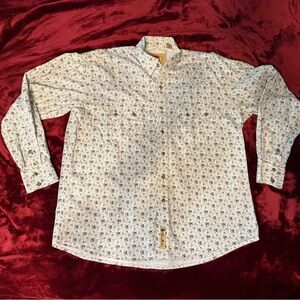 Larry Mahan White Casual Button Down Shirt